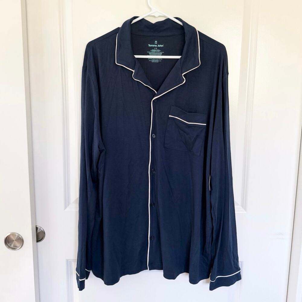 NWT Tommy John Modal Downtime Button Front Pajama Top Blue Large